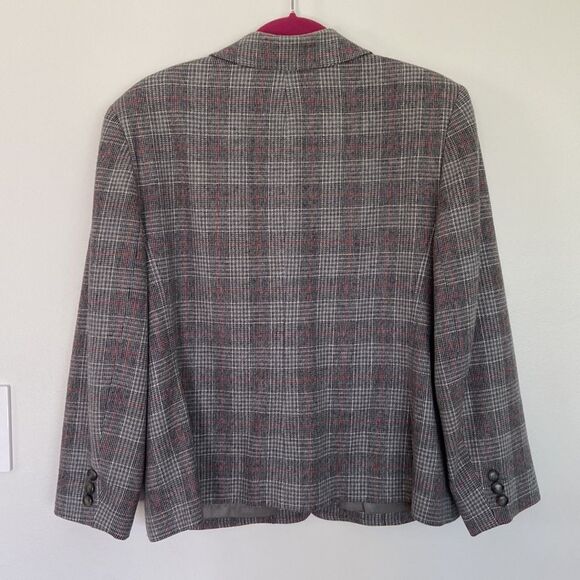 Vintage Pendleton Checkered Virgin Wool‎ Blazer - Size 18 - Picture 4 of 7
